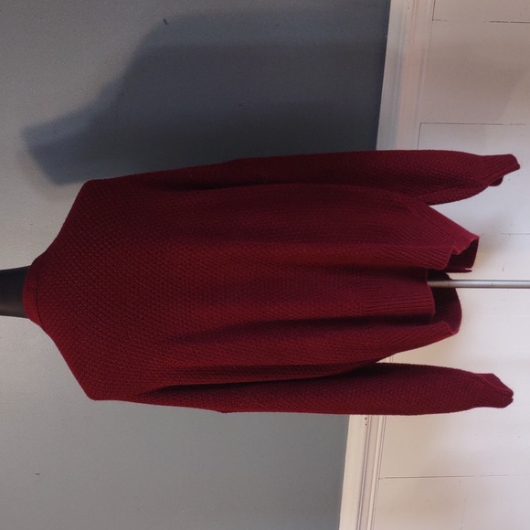 Shein Frenchy Pearls Red Burgundy Womens Sweater Open Front Cardigan Sz 3XL - Picture 8 of 10